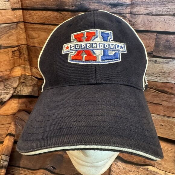 Super Bowl XL Commemorative Hat Detroit NFL Championship Fan Gear Stretch Fit - Picture 1 of 7